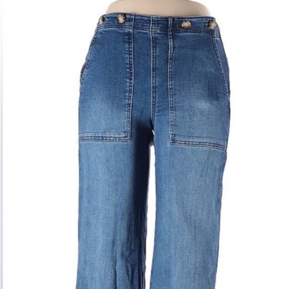 Anthropologie Petite Pilcro The Kit Wide Leg Utility Trouser Jeans